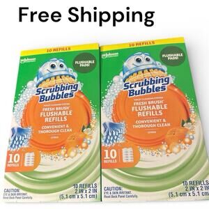Scrubbing Bubbles Fresh Brush Flushable Toilet Cleaning 10 Refill Pads 2 Pack